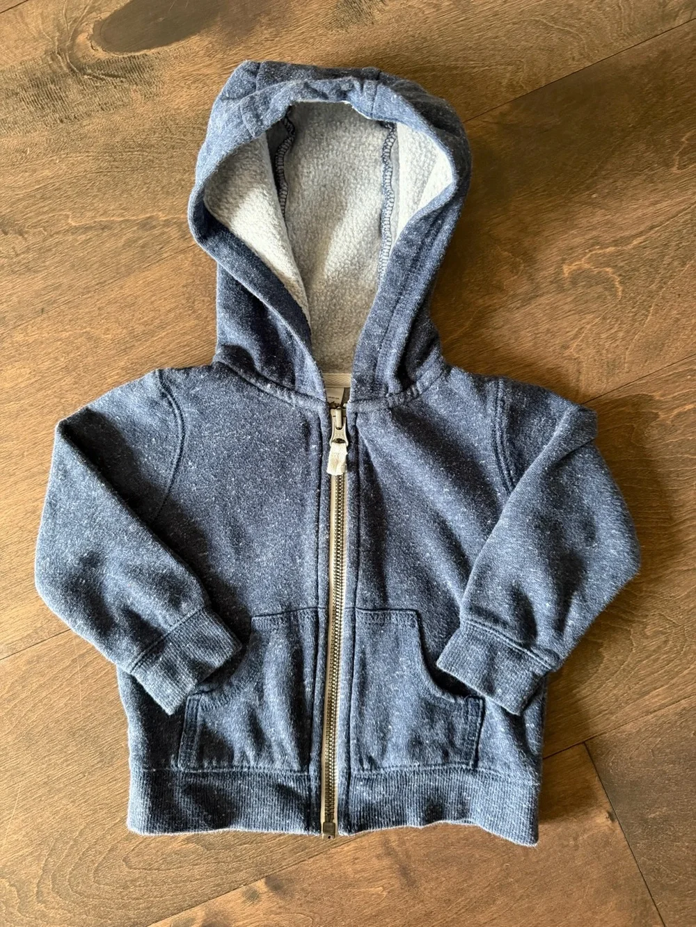 Carter's Navy Hoodie, Light Gray Hoodie & Cream Quilted Vest Set